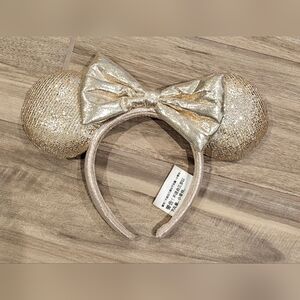 Disney Parks Gold Champagne Sparkle Minnie Mouse Ears Headband Rare